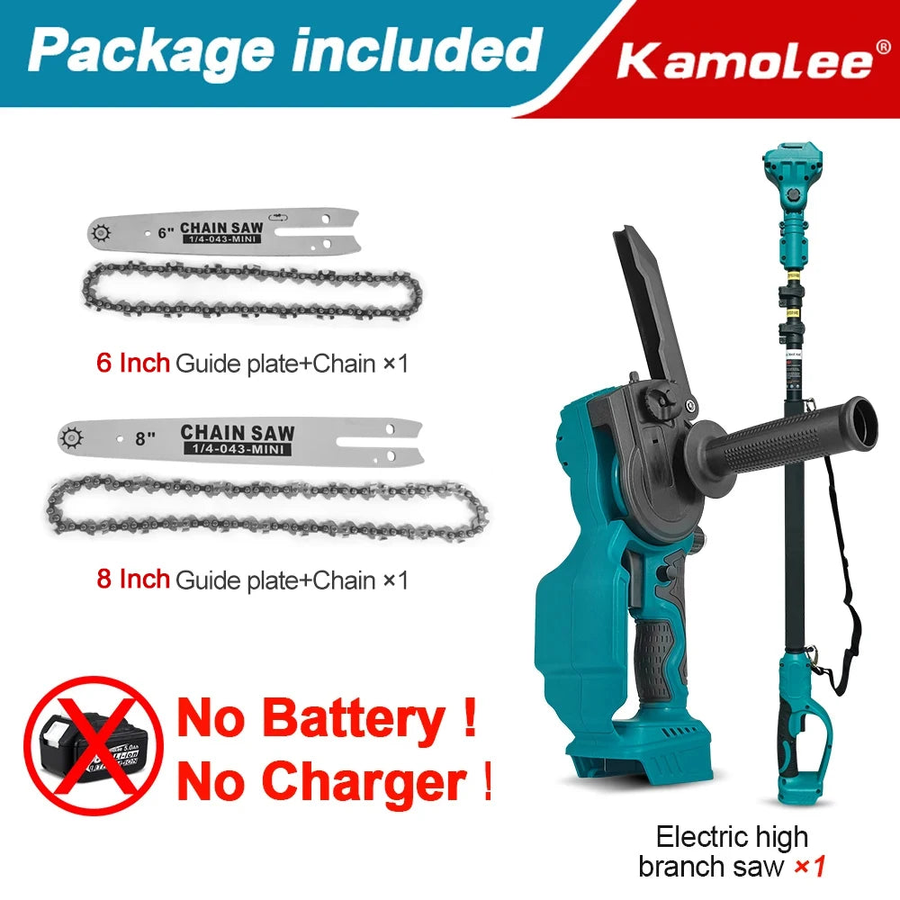 Kamolee Tijeras Eléctricas Sin Cable de 50mm, Podadoras de Motor Sin Escobillas, Cizallas de Poda para Árboles Frutales, Sierra Manual de 8 Pulgadas Compatible con Batería Makita